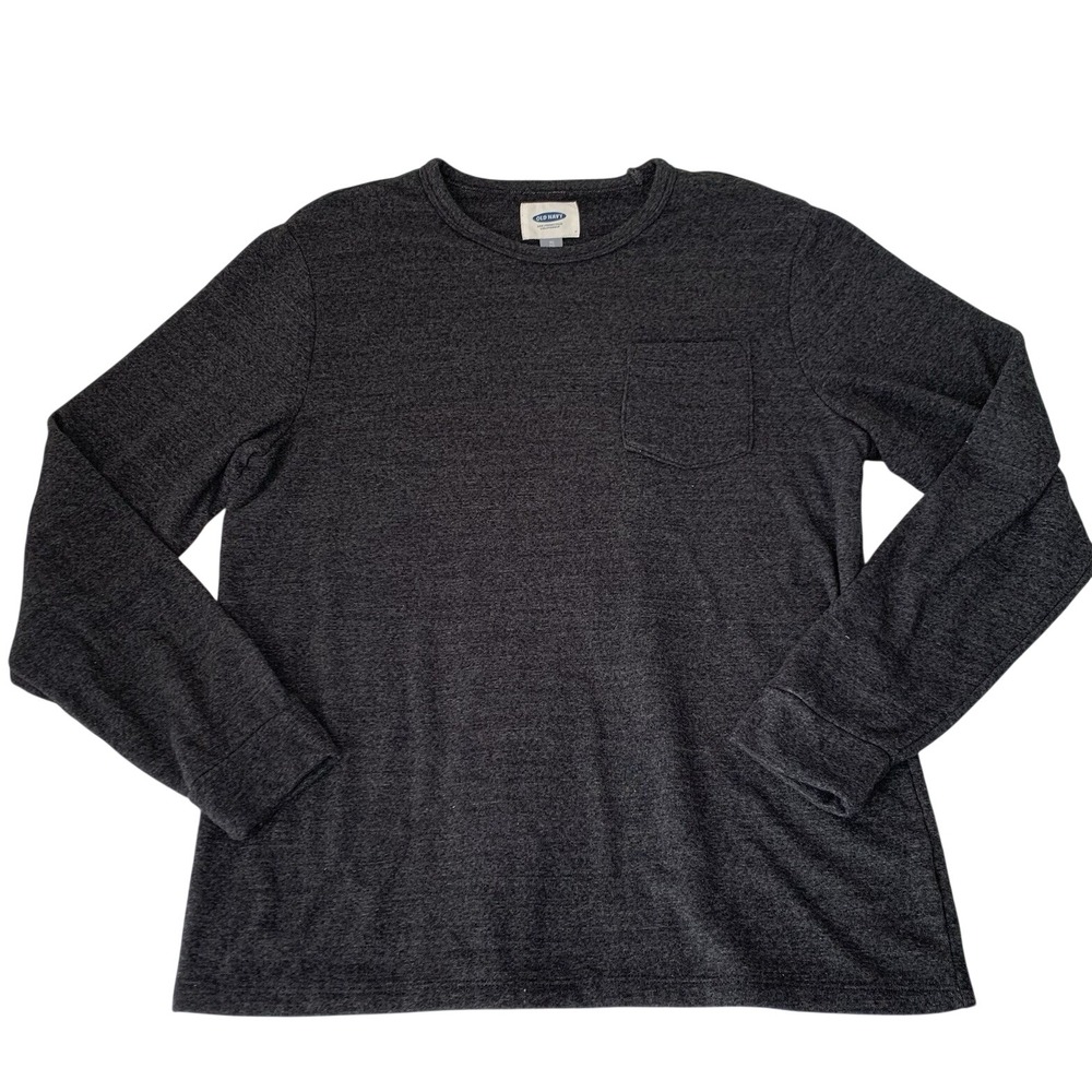 Old Navy Top Men XL Charcoal Gray Long Sleeve Casual Basic Gorpcore Soft